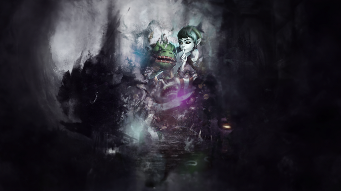 Smite screenshot with a girl and a creature