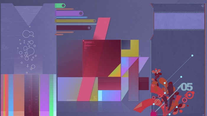 Abstract Geometric Shapes and Lines with Color Bars