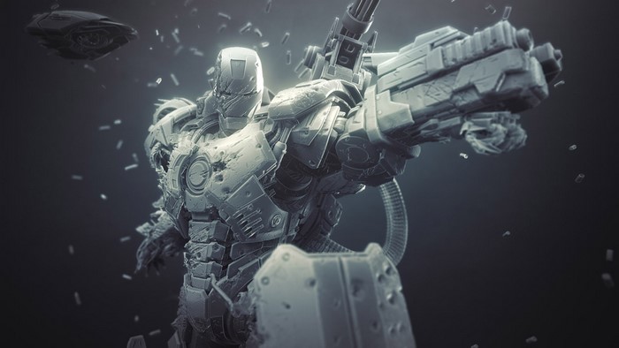 War Machine from Iron Man in space