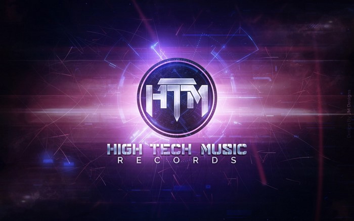 High Tech Music Records logo with abstract background
