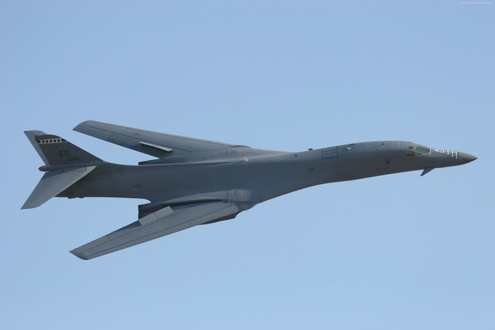 Boeing B-1 Lancer strategic bomber in flight