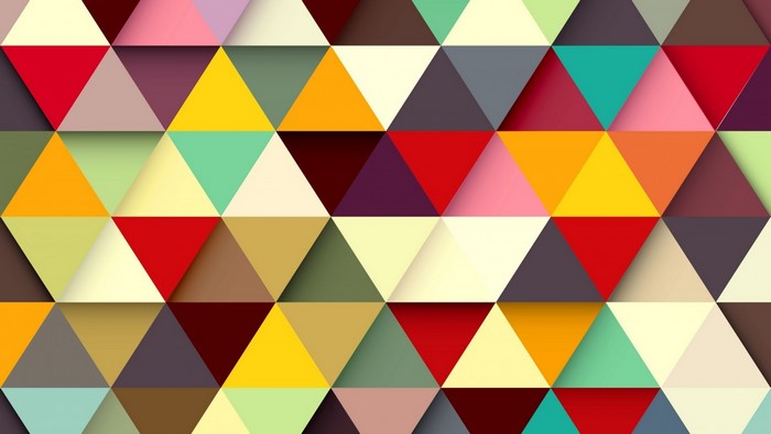 Abstract geometric pattern of colorful triangles