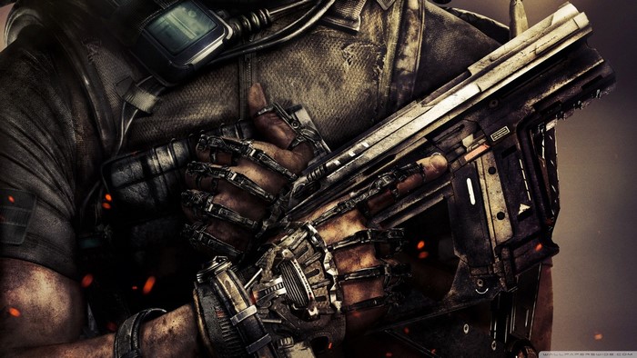 Call of Duty Advanced Warfare mercenary with weapon