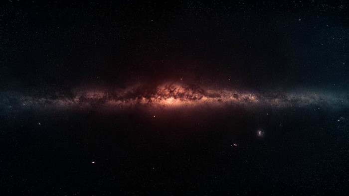 The Milky Way galaxy in deep space with stars