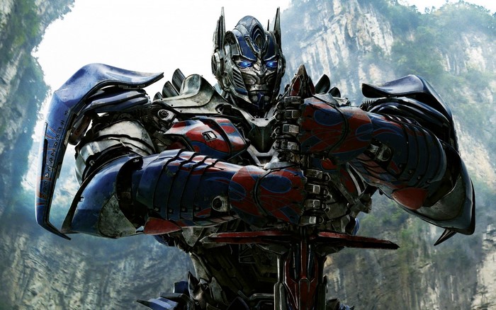 Optimus Prime from Transformers holding a sword