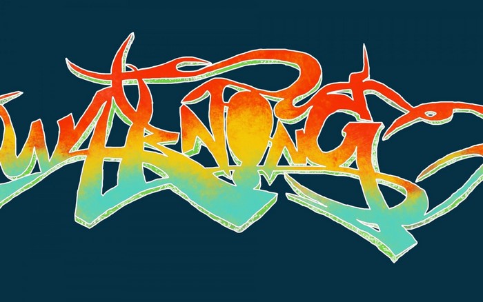 Graffiti art with colorful lettering