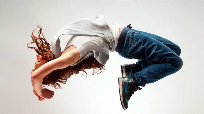 Woman performing a dance move
