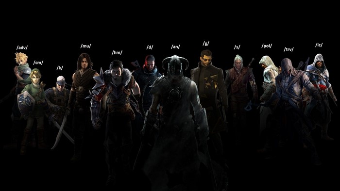 Video game characters in a dark setting