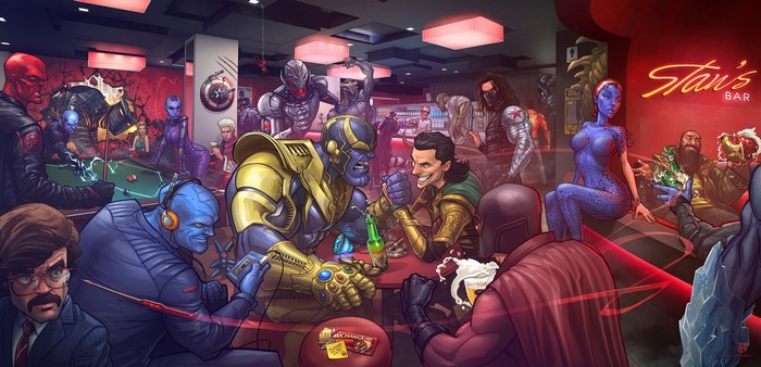Marvel Villains at Stan's Bar