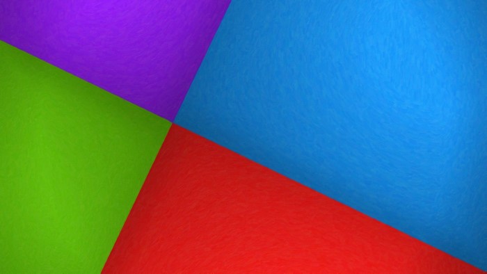 Abstract geometric shapes in purple, green, blue, and red