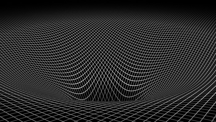 Warped grid pattern in black and white