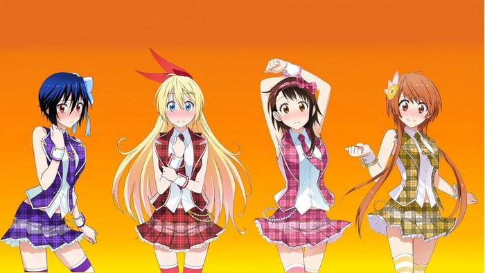 illustration anime anime girls cartoon skirt gradient Nisekoi
