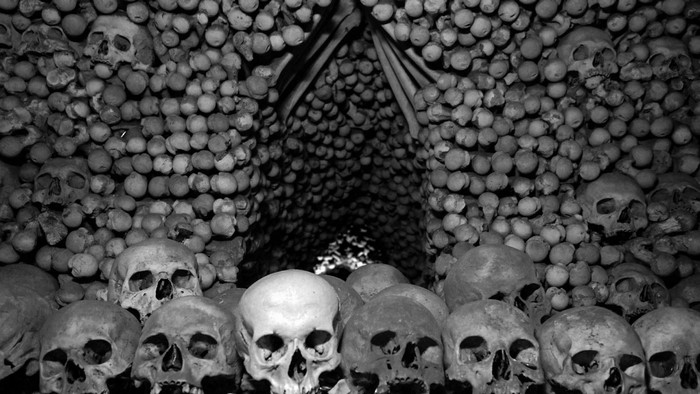 Catacombs of human skulls and bones