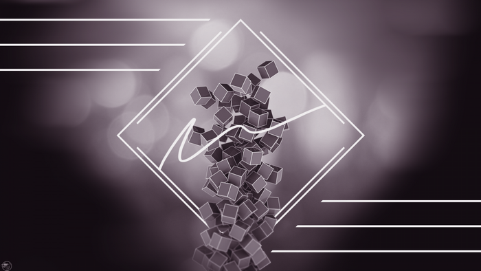 Abstract 3D illustration of cubes and lines