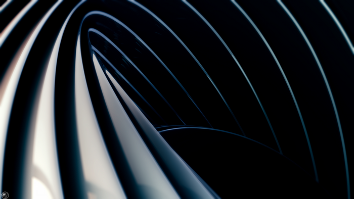Abstract dark swirling lines with light