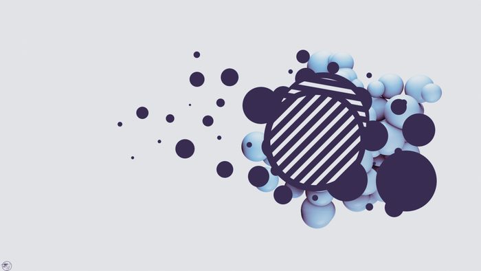 Abstract 3D spheres and circles pattern