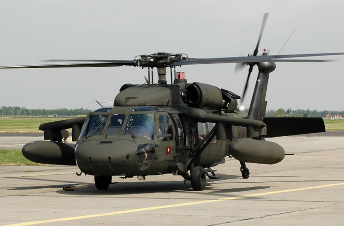 Sikorsky UH-60 Black Hawk utility helicopter on runway