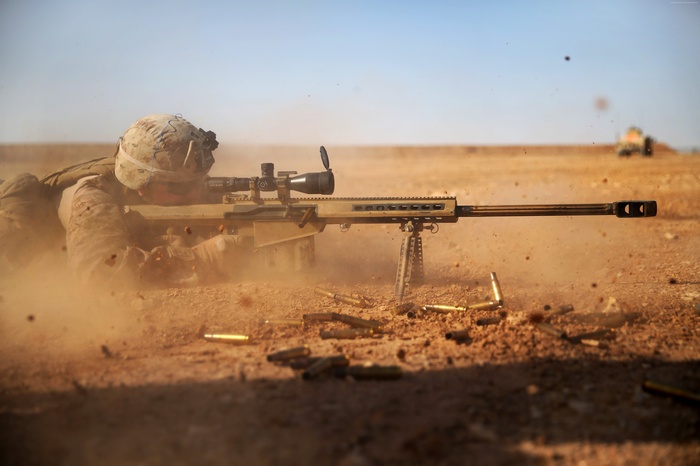 Barrett, soldier, M82, М107, sniper, U.S. Army, M82A1, sniper rifle, Light fifty, scope, desert