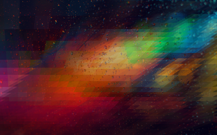 Abstract geometric digital art with water drops
