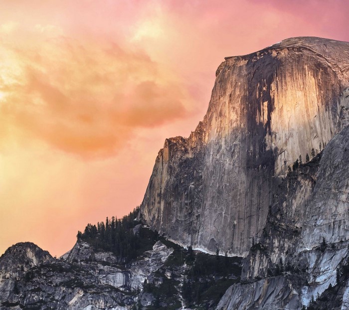 Half Dome mountain at sunset in Yosemite National Park