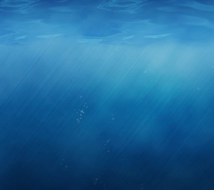 Underwater scene with sunlight and bubbles
