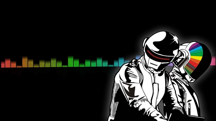 Daft Punk illustration with equalizer