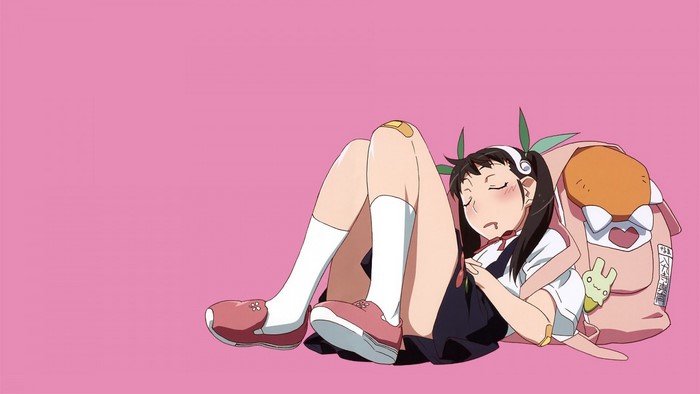 Hachikuji Mayoi from Monogatari Series sleeping