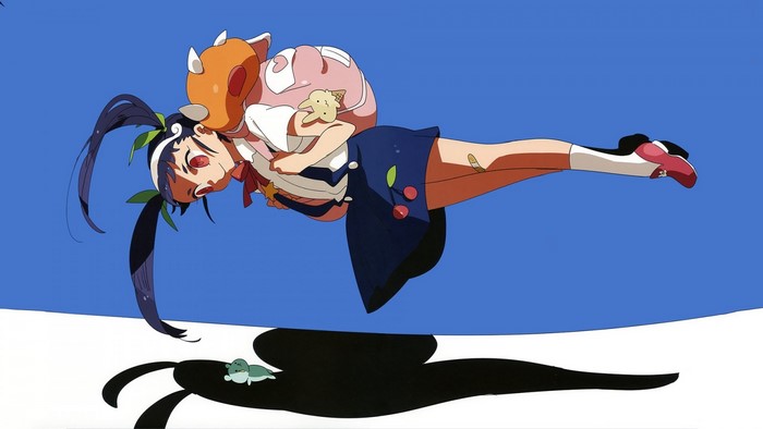 Hachikuji Mayoi from Monogatari Series with a snail