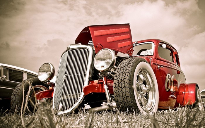 Red Hot Rod car with number 61