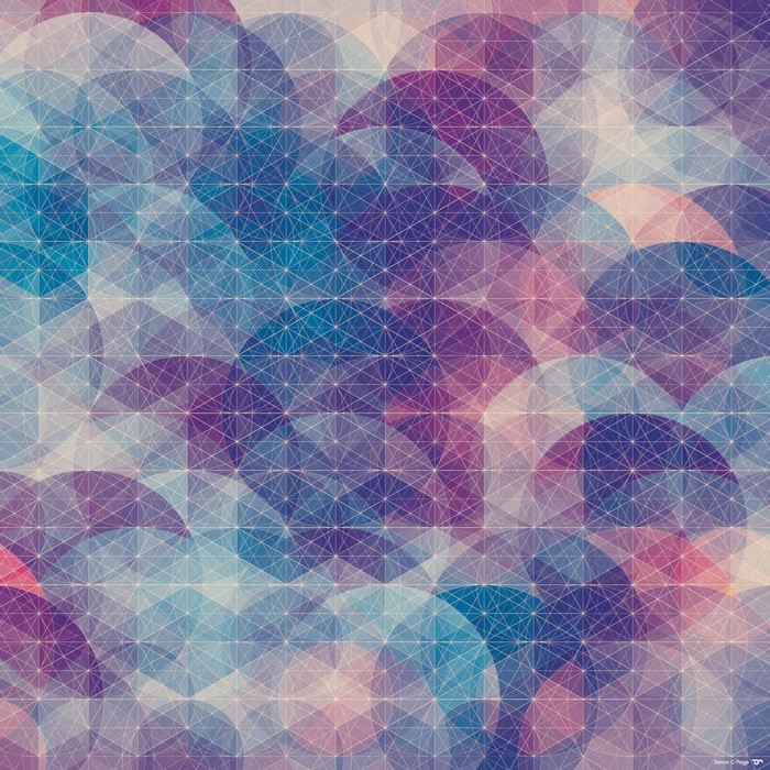 Abstract Geometric Pattern with Circles and Lines by Simon C Page