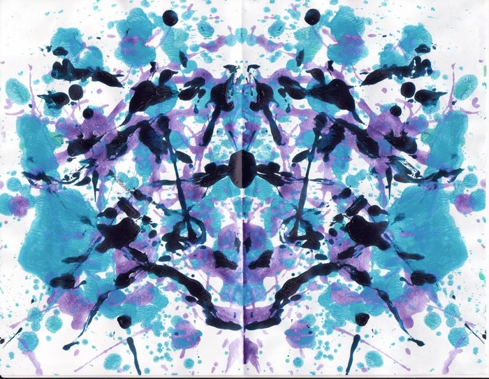 Rorschach test ink splatter abstract art
