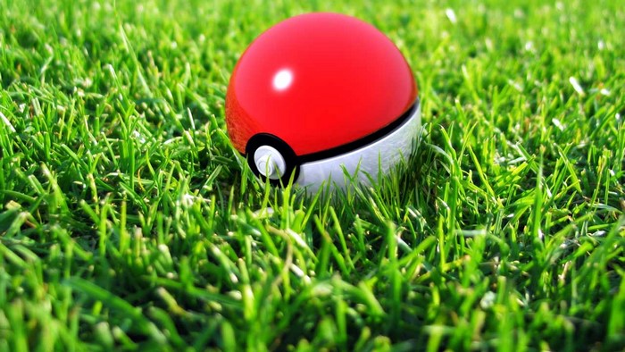 Pokemon ball on green grass