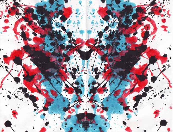 Rorschach test ink splatter abstract art