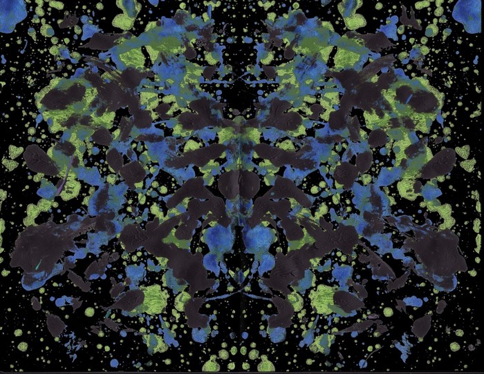 Symmetrical paint splatter Rorschach test