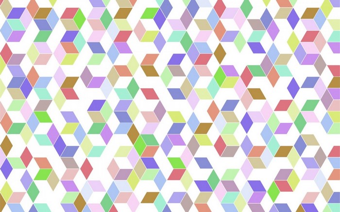 Geometric pattern of colorful rhombuses and cubes