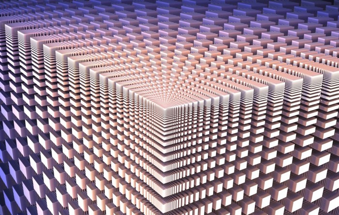 Abstract fractal pattern of stacked cubes