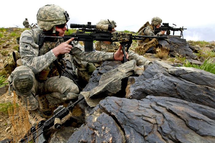 U.S. soldiers with Mk 14 Enhanced Battle Rifles in Afghanistan