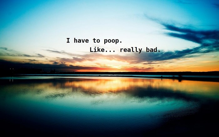 I have to poop. Like... really bad.