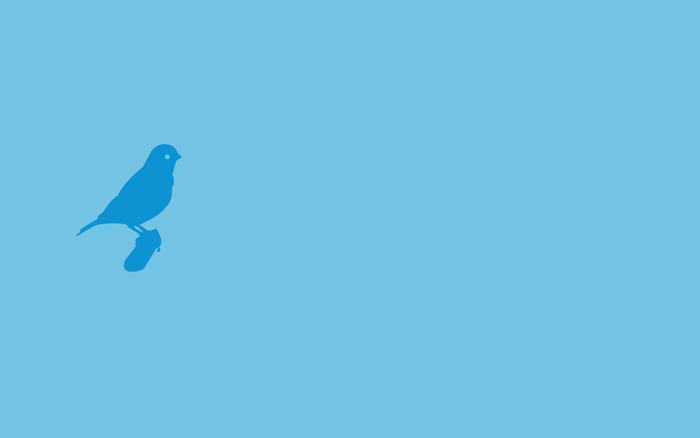 Blue bird silhouette on a light blue background