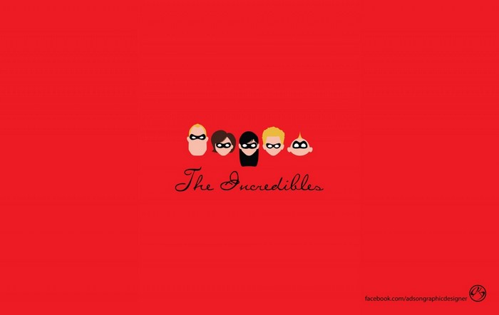 The Incredibles minimalist characters and title