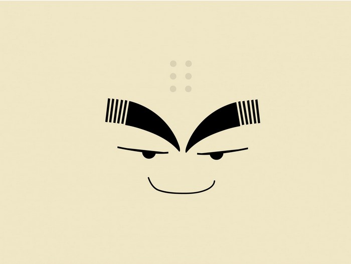 Krillin from Dragon Ball Z minimalist face