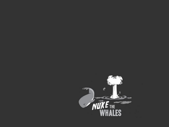Nuke the Whales logo with whale and mushroom cloud