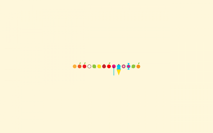 Minimalist fruits and candies line