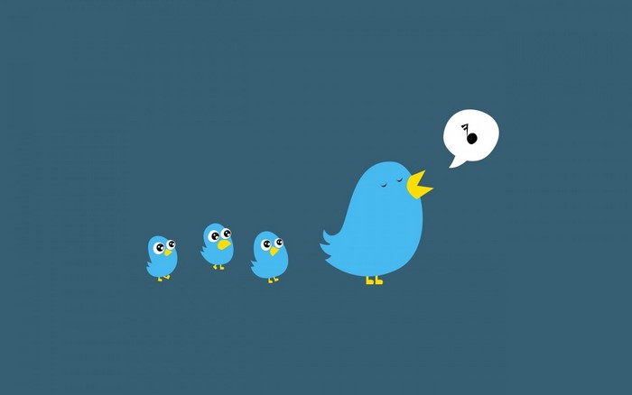 Illustration of blue birds singing