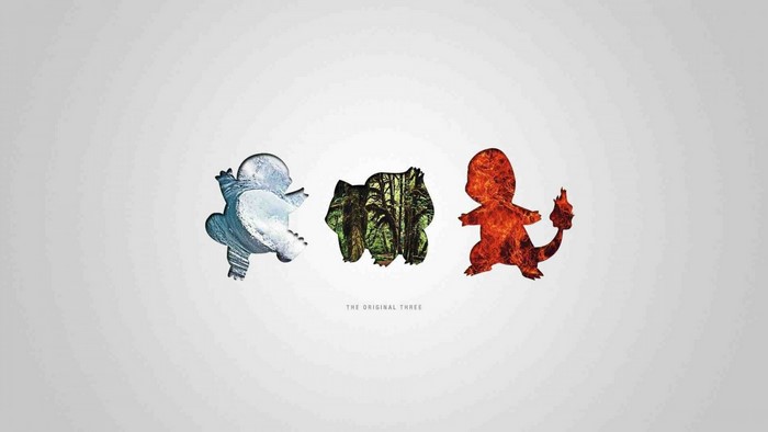 Bulbasaur, Squirtle, and Charmander from Pokemon