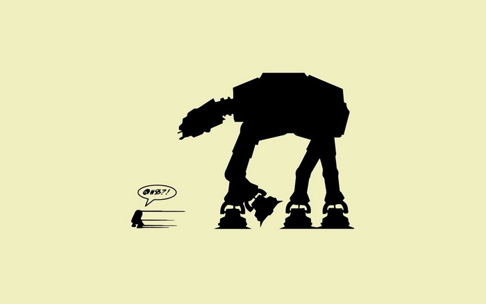 AT-AT Walker and a small figure from Star Wars