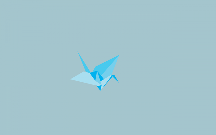 Minimalist origami crane illustration