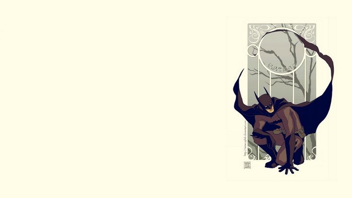 Batman illustration in Art Nouveau style