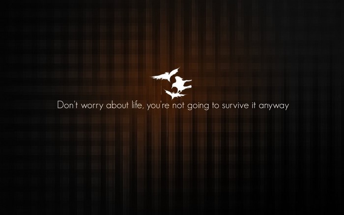 Quote about life and survival with bird silhouettes
