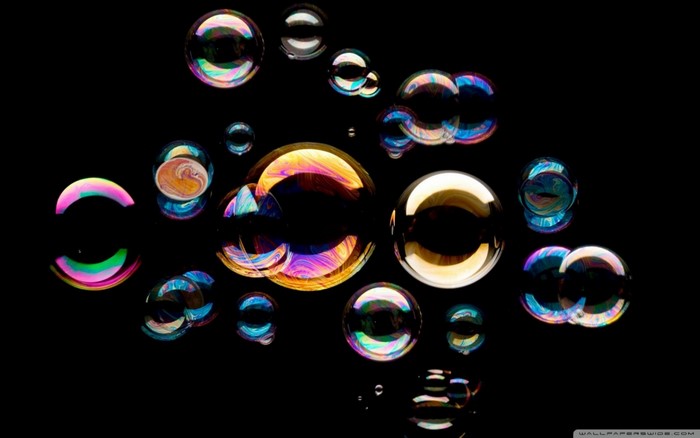Colorful bubbles on a black background